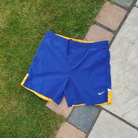 Nike Other - Nike Summer Swim Shorts - Vintage Nike - Size Large - Yellow Blue
